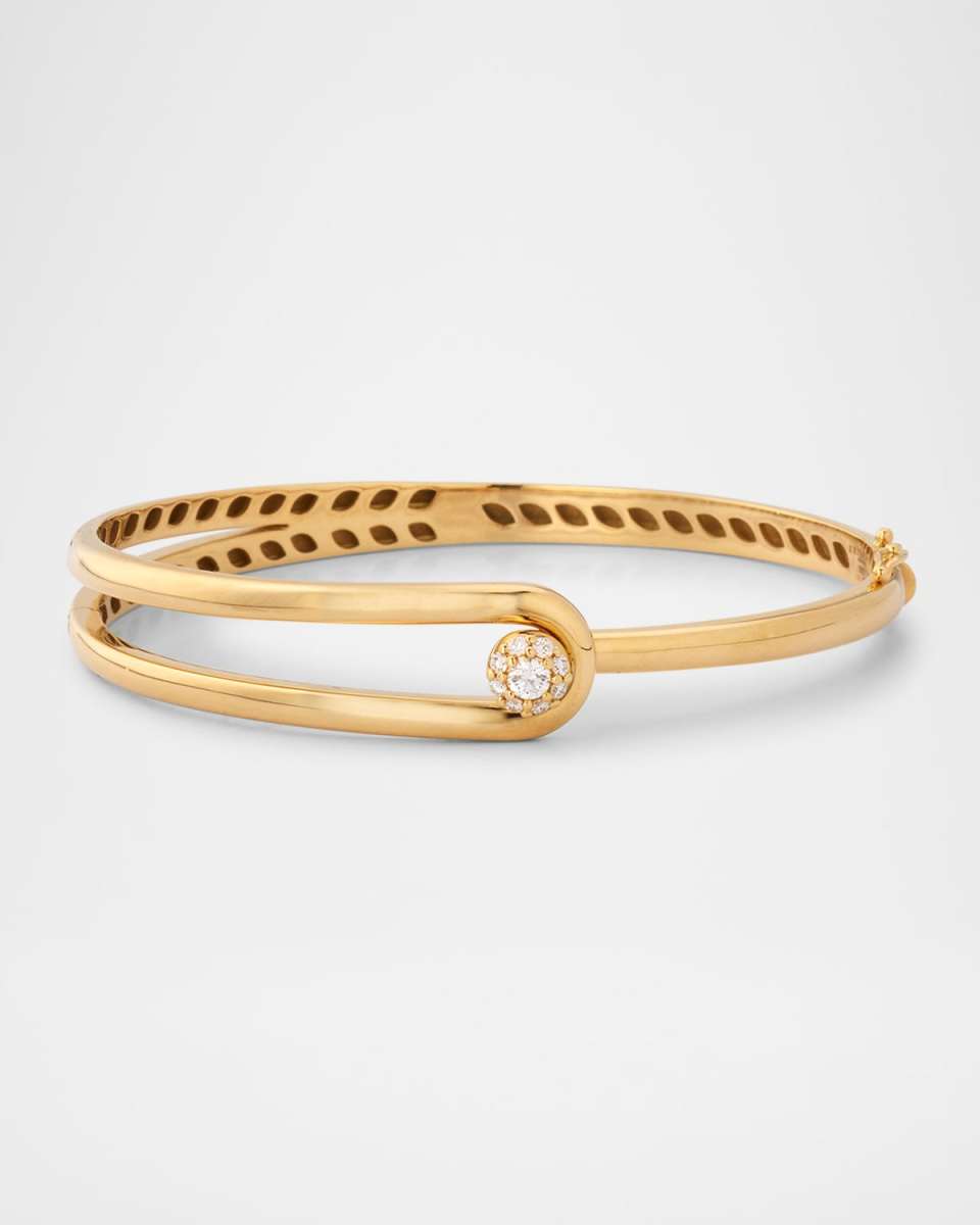 18K Yellow Gold Diamond Bangle Bracelet